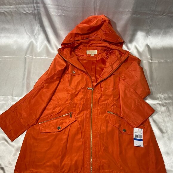 Michael Kors Hooded Anorak Jacket Waist Zip Front Pockets Lined Coat,Size XL,NEW - Picture 8 of 16